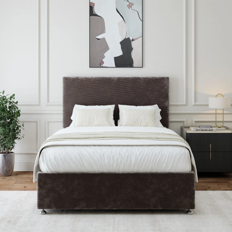 Image of Bedmaster Chenille 4 Drawer Divan Base in Charcoal Size: King Charcoal Unisex King