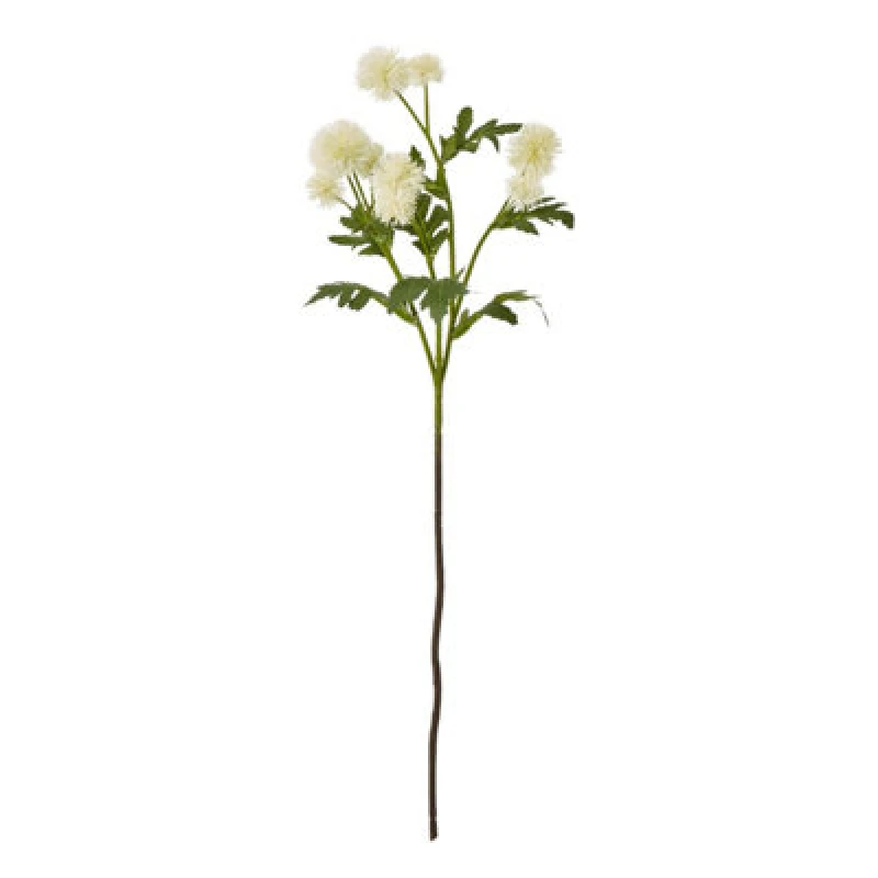 Image of Hill Interiors Globe Thistle Spray Artificial Flower Cream (One Size)