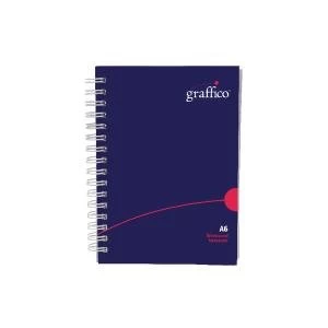 image of Graffico Polypropylene Wirebound Notebook 140 Pages A6 500-0506