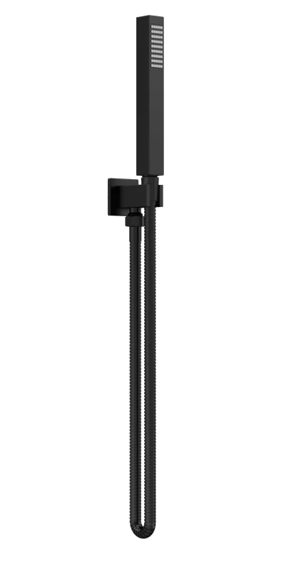 Image of Balterley Round Outlet Elbow Parking Bracket Shower Handset Matt Black Black