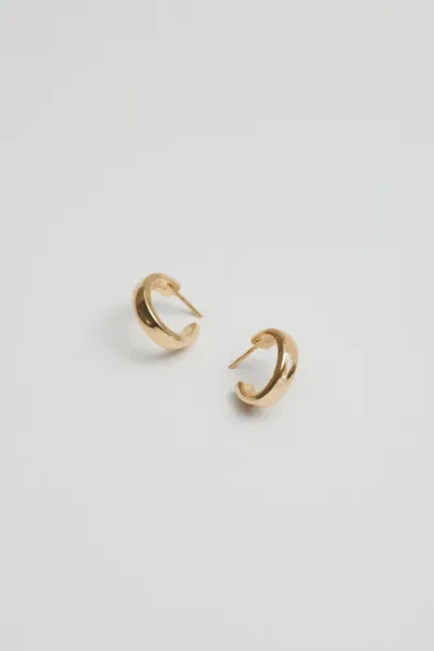 image of Gold Plated Sterling Silver 925 Small Polished Hoop Earrings