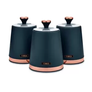 Image of Tower Cavaletto Pack of 3 Storage Jars - Midnight Blue