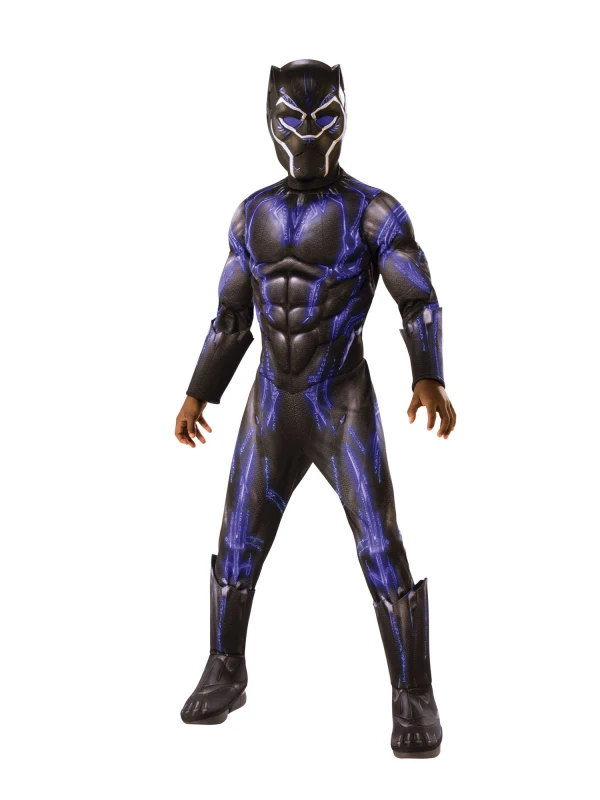 Image of The Avengers Deluxe Black Panther Battle Suit Child Costume One Colour WZH3Q Unisex 3-4,8-10