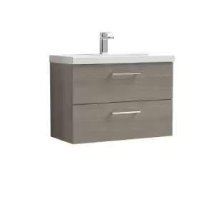 Image of Nuie Arno 800mm Wall Hung 2 Drawer Vanity & Basin 3 Solace Oak
