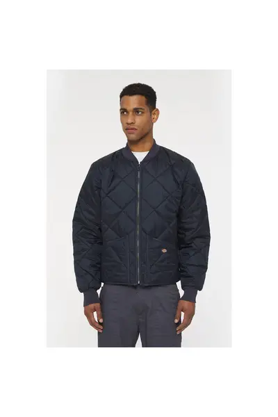 Image of Dickies Mens Diamond Quilted Nylon Jacket - Navy, Size 2XL, Men