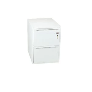 image of Phoenix Archivo Fire File FS2232K 2 Drawer Filing Cabinet with Key Lock, White