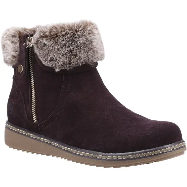 Image of Hush Puppies Womens Penny Water Resistant Zip Up Ankle Boots - UK 4 Brown female GDE2646BRO4