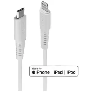 image of LINDY USB cable USB 2.0 Apple Lightning plug, USB-C plug 0.5 m White 31315