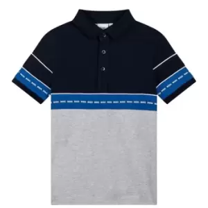 Boss Colour Block Polo Shirt - Blue