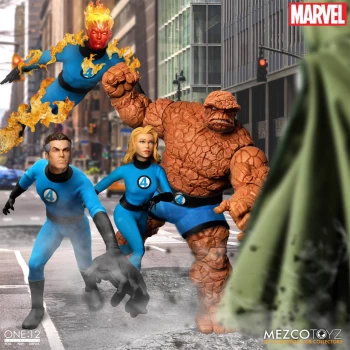 image of Mezco One:12 Collective Marvel Comics Figure - Fantastic Four Deluxe Steel Boxed Set