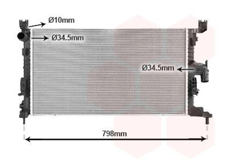Image of VAN WEZEL Engine radiator VAN WEZEL 43012731