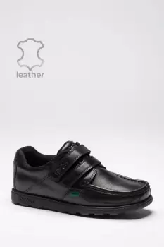 Image of Boys Kickers Fragma Strap Shoes - Black - Size: 3 Youth