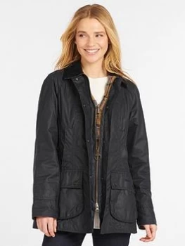 Image of Barbour Beadnell Wax Jacket - Navy, Size 8, Women