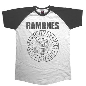 Image of Ramones - Presidential Seal Unisex Large T-Shirt - Black,White