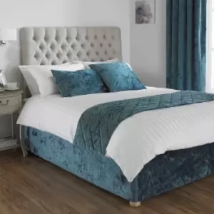 Image of Verona Crushed Velvet Base Wrap Teal, Teal / King