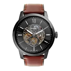 Image of Fossil Men Townsman 48mm Automatic Amber Leather Watch