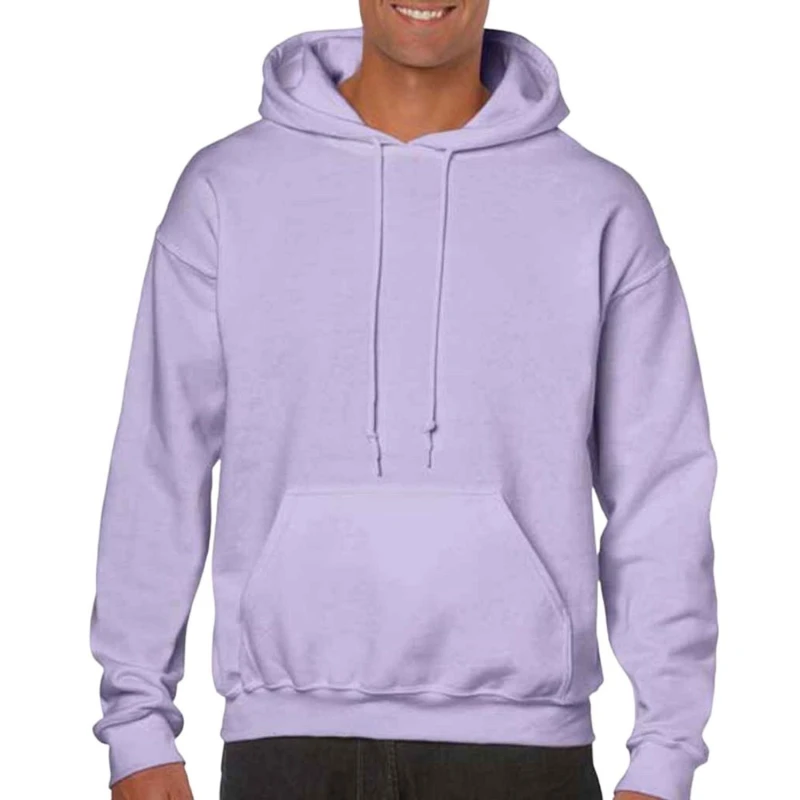 Image of Gildan Mens Plain Pink Hoodie in Purple Size: Medium Purple Male M
