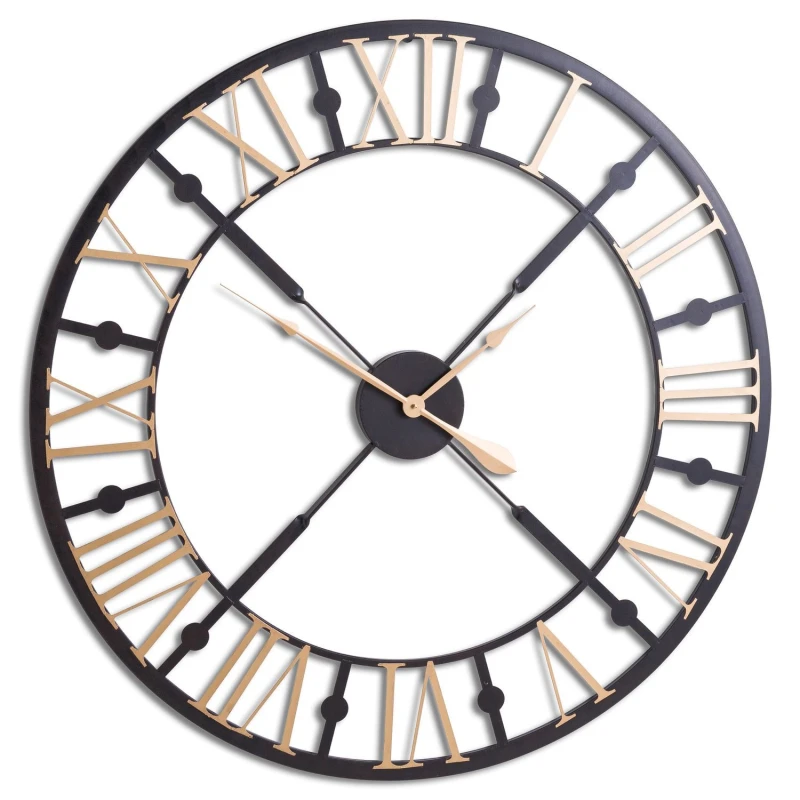 Image of Hill Interiors Skeleton Wall Clock in Black Unisex