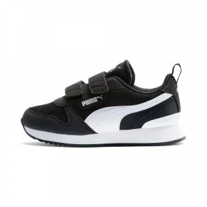 PUMA R78 Kids Trainers, Black/White Size 10 Shoes