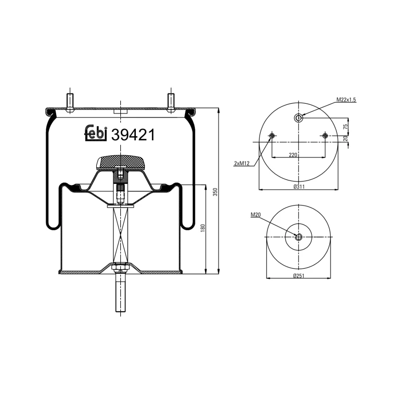 Image of FEBI BILSTEIN 39421 Boot, air suspension Boot,air suspension (324)
