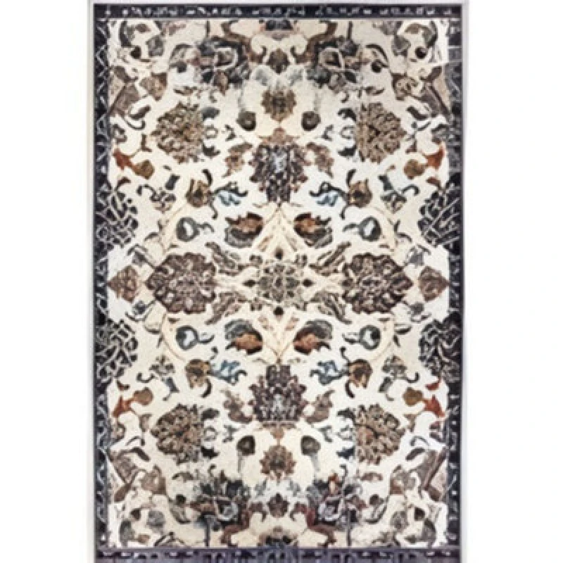 Image of The Rugs Orient Rug Caracci Vintage Floral Design Low Pile Living Room In Cream