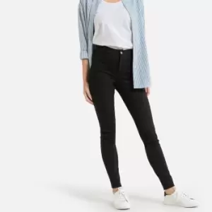 Image of Cotton Skinny Trousers with High Waist