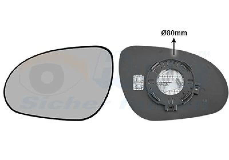 Image of VAN WEZEL Wing mirror glass VAN WEZEL 8207835