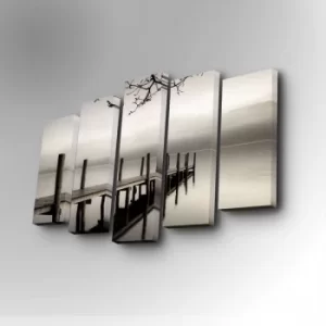 Image of 5PUC-017 Multicolor Decorative Canvas Painting (5 Pieces)