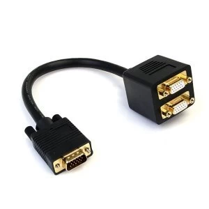 Image of 1 ft VGA to 2x VGA Video Splitter Cable MF