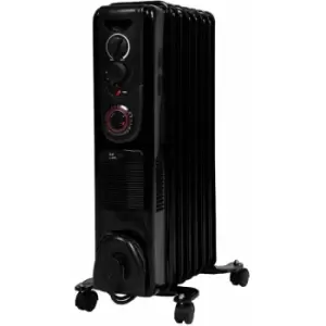 image of Devola 2000W Oil Filled Radiator (Black) - DVSOR7F20B