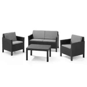 image of Keter Chicago 4 Seat Outdoor Lounge Set - Grey