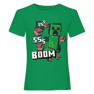 Image of Minecraft Girls Like A Bossss T-Shirt (12-13 Years) (Green)