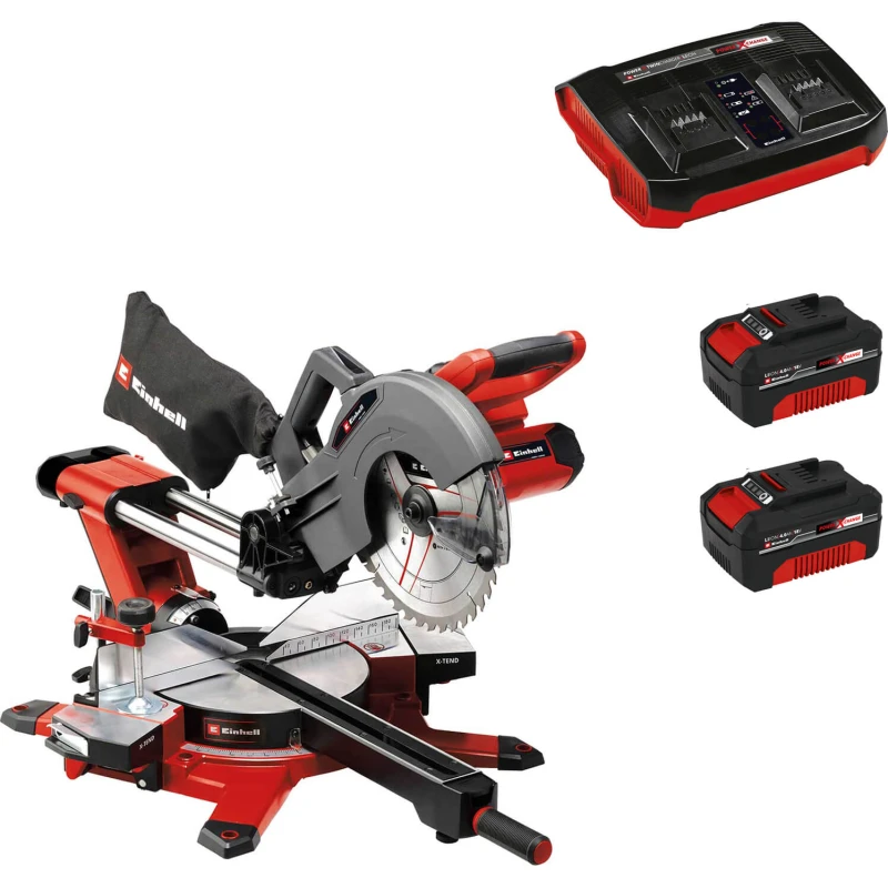 Image of Einhell TE-SM 36/10 L Li 36v Cordless Sliding Compound Mitre Saw 254mm TE-SM 36/10 L Li Batteries: 2 x 4ah Li-ion