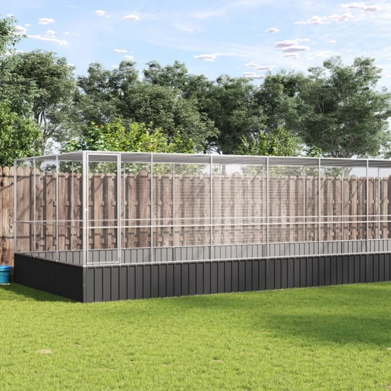 Image of VIDAXL Aviary with Extension Silver 932x307x212cm Steel vidaXL 8721012424746