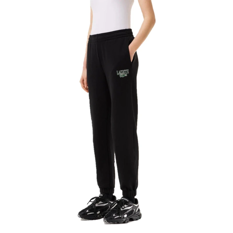 Image of Lacoste Womens Logo Closed Hem Fleece Joggers Black female 6 (34)