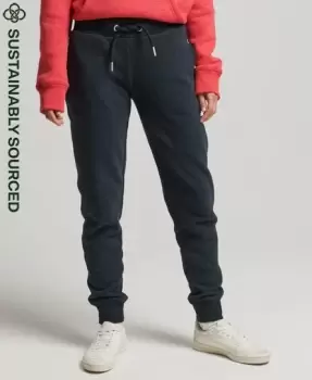 Image of Superdry Womens Organic Cotton Vintage Logo Embroidered Joggers Navy / Eclipse Navy - Size: 12