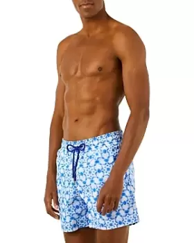 image of Vilebrequin Ikat Medusa Geo Print Regular Fit 5.5 Swim Trunks