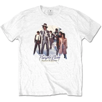 Image of Prince - Purple Rain Circle Unisex Large T-Shirt - White
