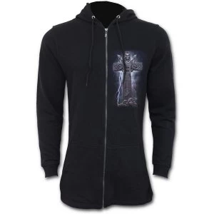 Image of Rock Eternal Fish Tail Zip Sleeves Mens Small Hoodie - Black