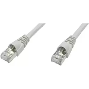 Image of Telegaertner L00005A0027 RJ45 Network cable, patch cable CAT 6A S/FTP 10.00 m Grey Flame-retardant, incl. detent, Flame-retardant, Halogen-free, UL-ap
