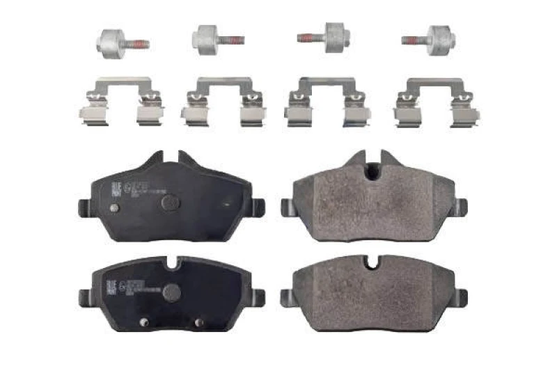 Image of Blue PRINT ADB114241 Brake pad set Front Axle, prepared for wear warning indicator, with fastening material Brake Pad Set,disc brake (402)