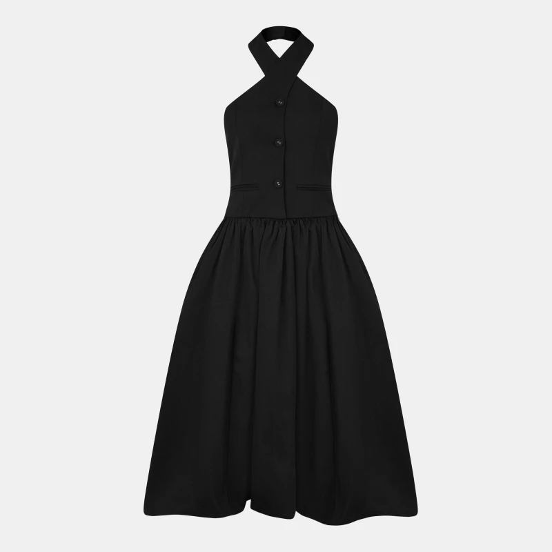 Image of AmyLynn Womens Alexa Tailor Tailored Fit Maxi Dress Black female 6 (XS)