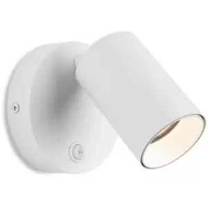 Image of Max Wall Single Spotlight Switched White - Firstlight
