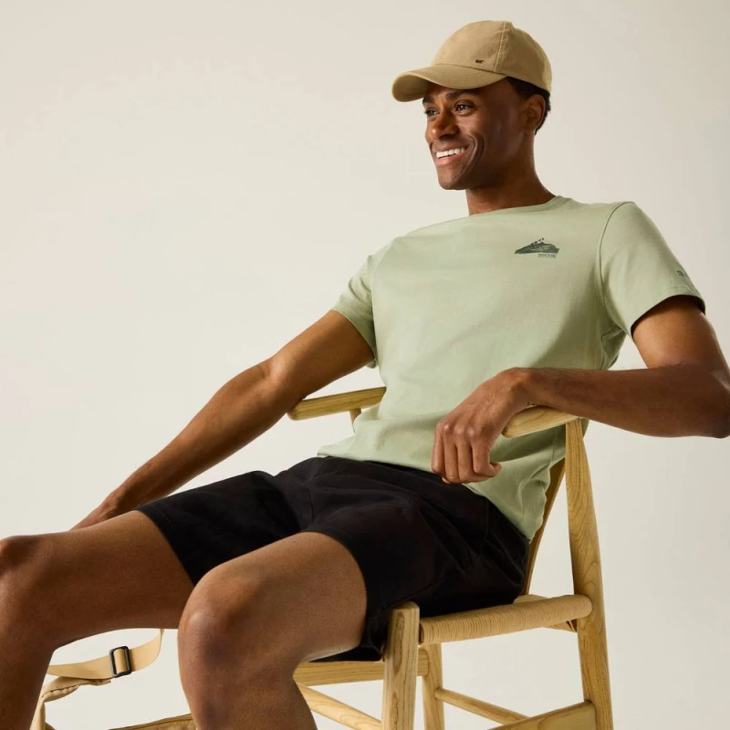 Image of Regatta Mens Breezed Short Sleeved Graphic T-Shirt in Pale Green Size: 2XL Pale Green Male 2XL