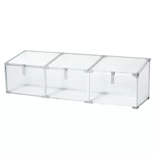 Image of Outsunny 71Aluminum Greenhouse Plants Raised Bed Vented Cold Frame Protector Transparent
