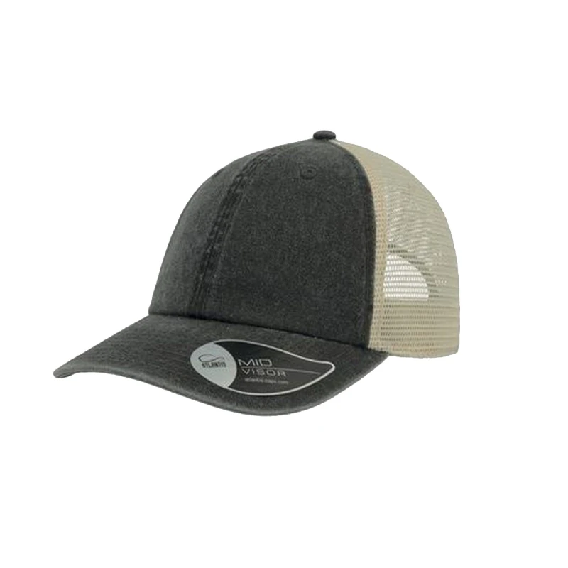 Image of Atlantis Atlantis Men Case Pigment Dyed 6 Panel Trucker Cap in Black One Size Male 5059269203825