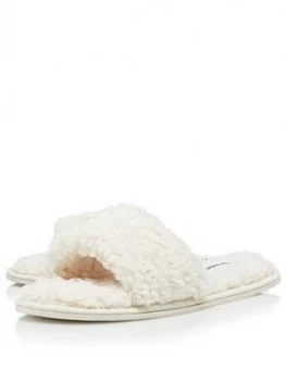 image of Dune London Snuggled Slippers - Cream, Size 37, Women