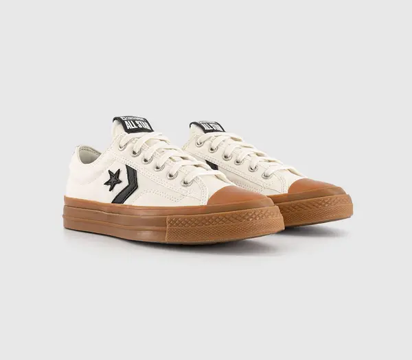 Image of Converse Womens Star Player 76 Trainers Egret Gum Honey Black Natural, 8