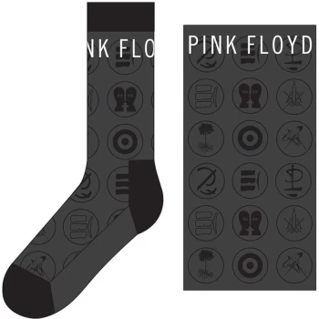 image of Pink Floyd - Later Years Unisex UK Size 7 - 11 Ankle Socks - Grey