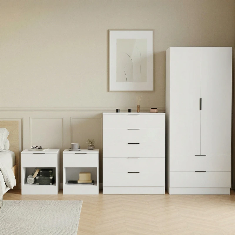 Image of Lassic Vida Designs Trega 4 Piece Bedroom Set 4 White unisex 4 Piece